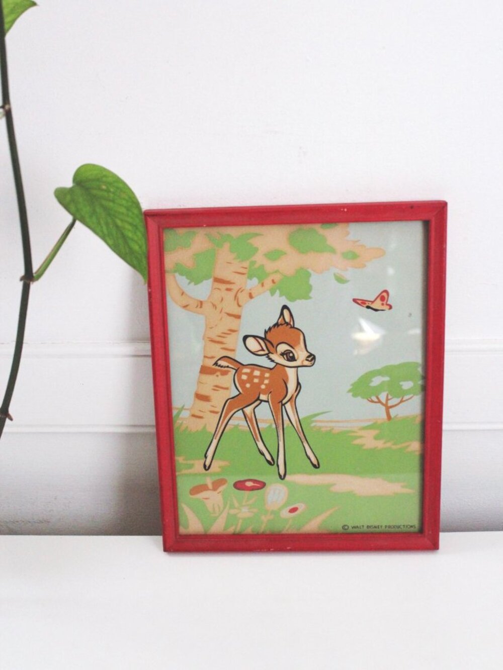 Vintage Walt Disney Productions Framed Prints Set Of 3 Minnie Mouse Bambi & Dona - Picture 5 of 9